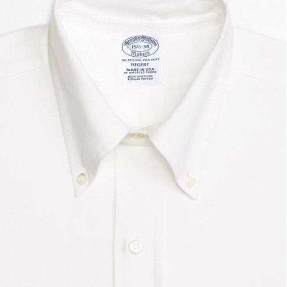 Men's Brooks Brothers White Button Down Oxford - Picture 3 of 4